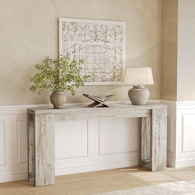 LITTLE TREE 70.9-Inch Entryway Table, Long Narrow Farmhouse Sofa Console Table - Image 6