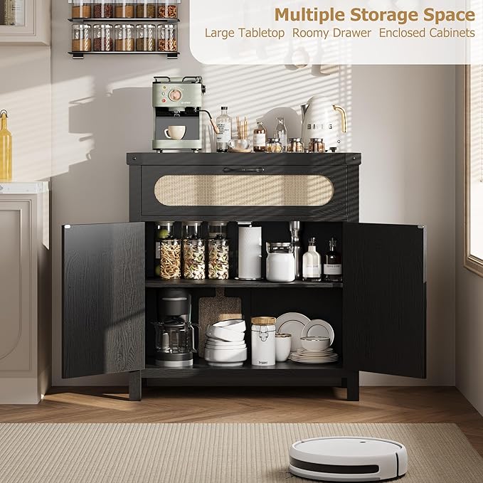 Garvee 29.9'' Small Rattan Buffet Cabinet - Image 5