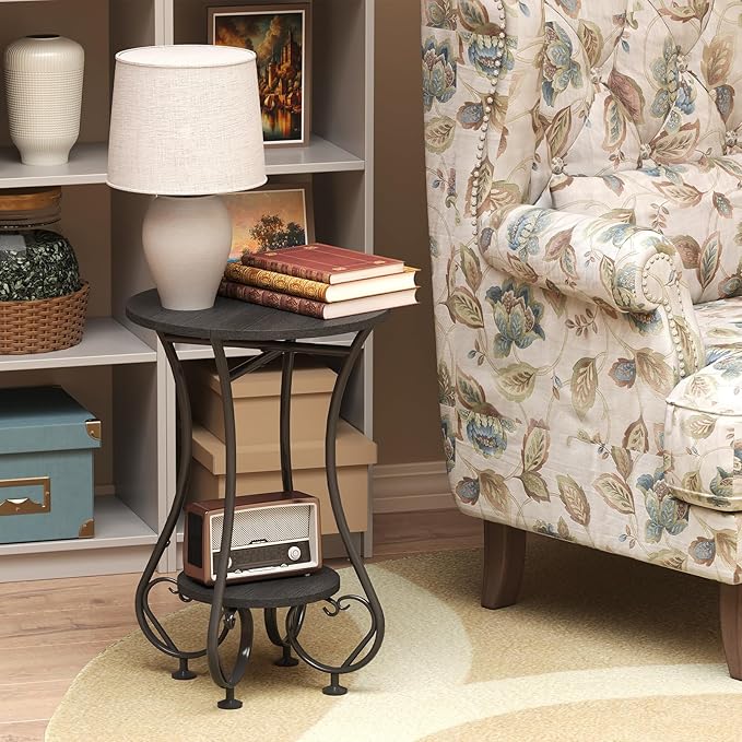 Side Table, Small Round End Table - Image 4