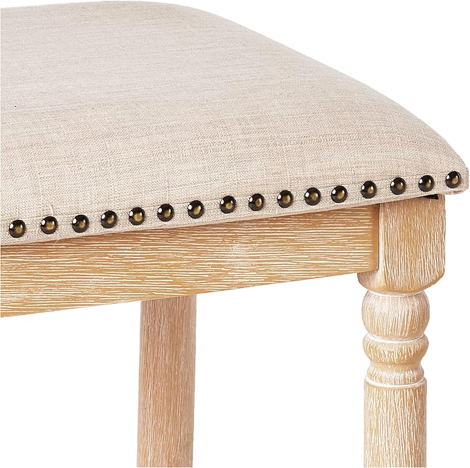 Roundhill Furniture Arnhem Wood Upholstered Swivel Bar Stools - Image 6