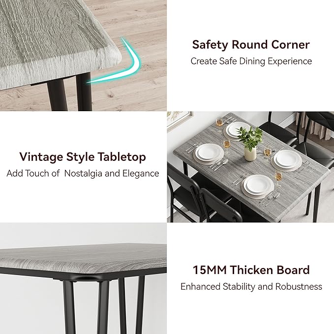 GarveeHome Dining Table Set for 4, Kitchen Table - Image 5
