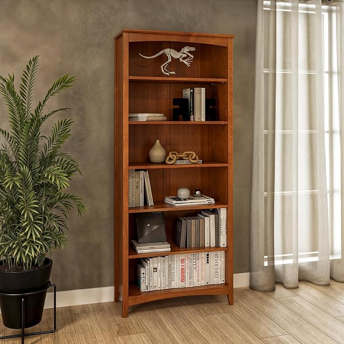 Camaflexi Shaker Style 6 Shelf Bookcase / Solid Wood / 72 inch Tall / - Image 7