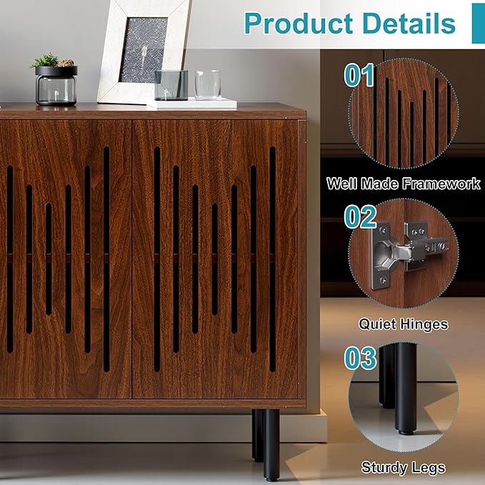 59" Sideboard Buffet Cabinet - Image 4