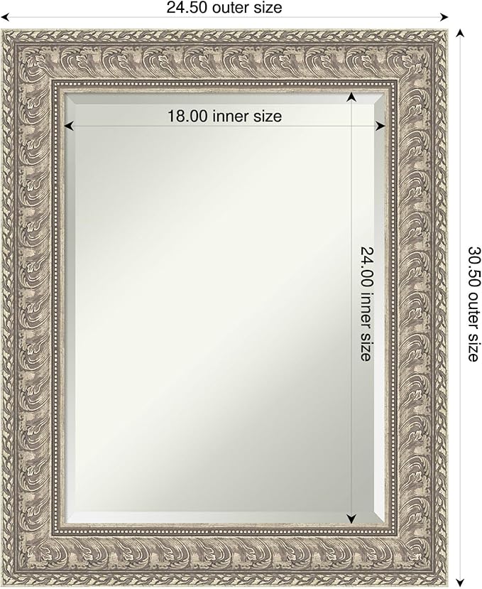 Amanti Art Silver Bathroom Mirror - Image 3