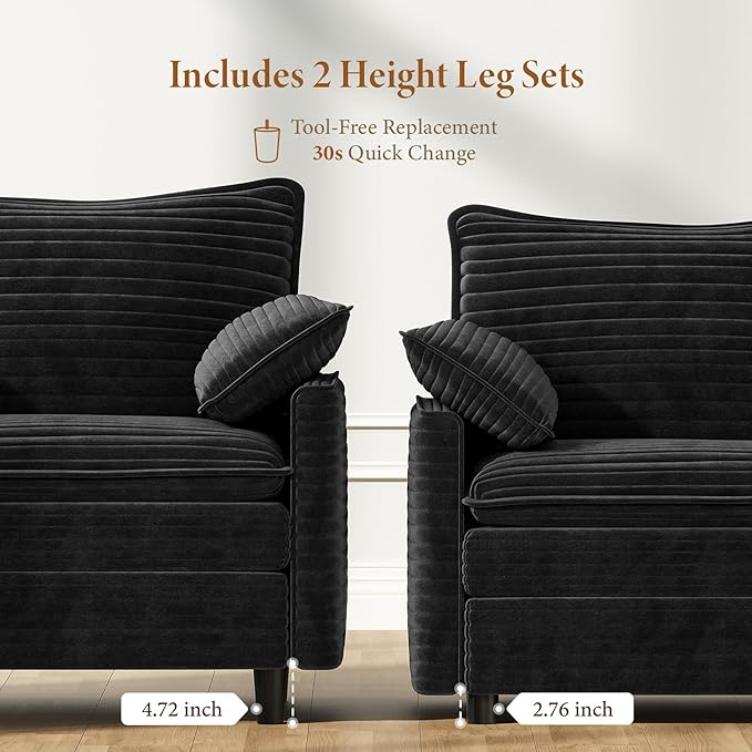 Vesgantti 74" Loveseat Sofa for Living Room, Comfy Cloud Couch Deep Seat - Image 3