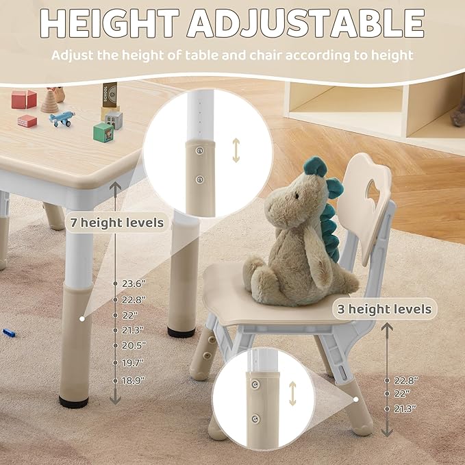 Adjustable Kids Table & Chairs Set - Image 2