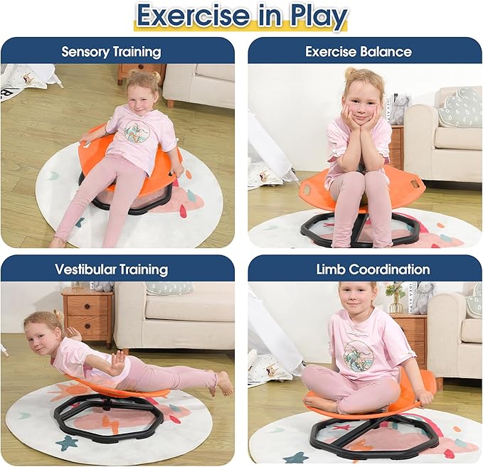 Sensory Spinning Chair for Autistic Kids, Upgraded Swivel Chair for Kids - Image 6