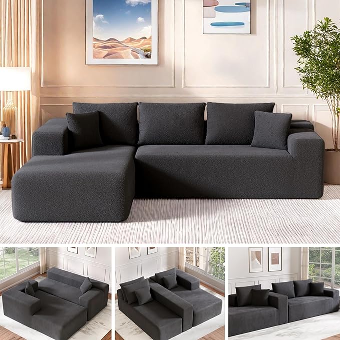 Cloud Sectional Couch, 104”L-Shape Oversized Sofa by FONTOI
