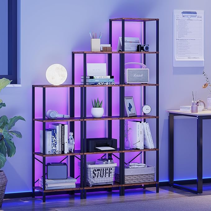 5-Tier Bookshelf, Tall Narrow Bookcase - Image 7