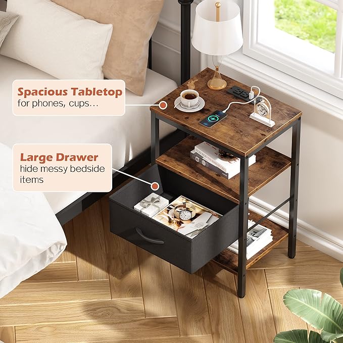 SUPERJARE Nightstand Set of 2, Bed Side Tables - Image 10