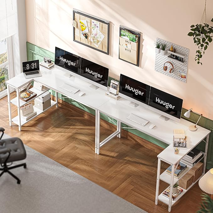 Huuger L Shaped Desk, 55 Inches Computer Desk - Image 5