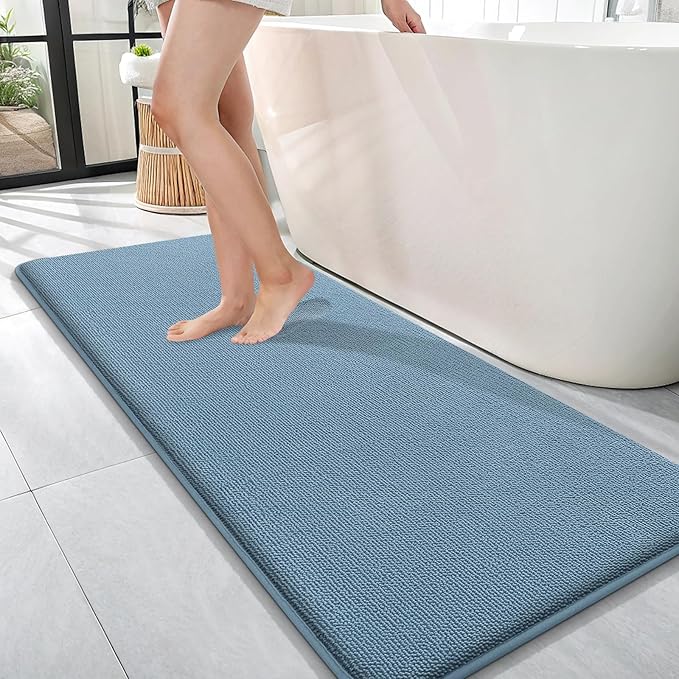 OLANLY Thick Memory Foam Bath Mat Rug 47x17, Extra Soft Absorbent Bathroom Rug by OLANLY