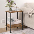 End Table, Small Side Table, 2-Tier Nightstand by YUFAM