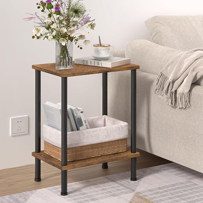 End Table, Small Side Table, 2-Tier Nightstand - Image 2