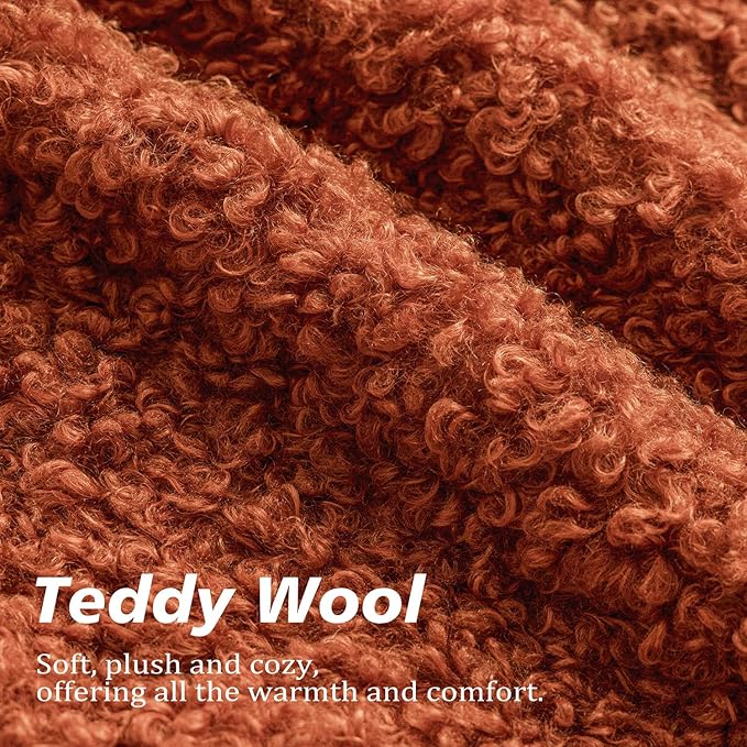 Foindtower Set of 2 Curly Teddy Wool Pillow Covers Decorative Boucle Textured - Image 2