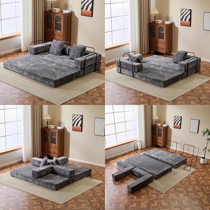 Convertible Sofa Bed, Compression Futon Sofa - Image 5