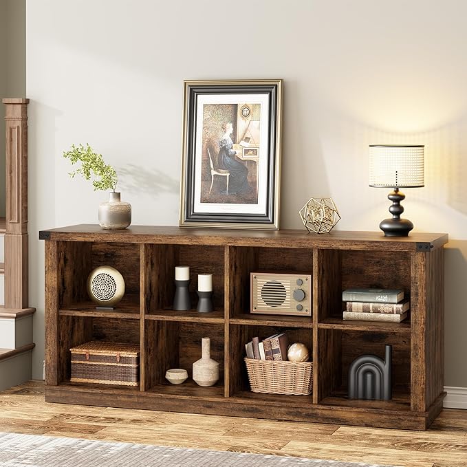 GarveeHome 8 Cube Storage Organizer Bookshelf, 3 Tier Farmhouse Horizontal by GarveeHome