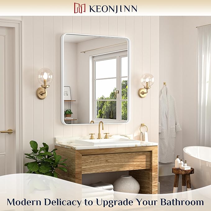 Keonjinn White Bathroom Mirrors - Image 2