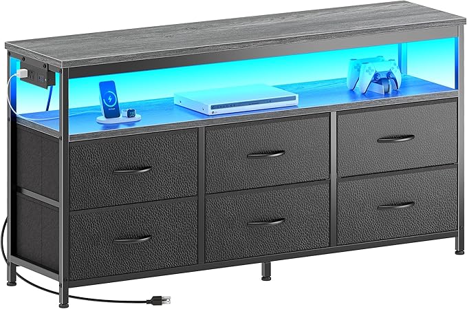 Huuger LED TV Stand for Bedroom, 47 Inch Dresser TV Stand for 43, 55 Inch TV - Image 9