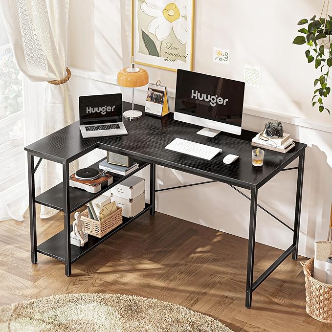Huuger L Shaped Desk, 47 Inches Computer Desk - Image 2