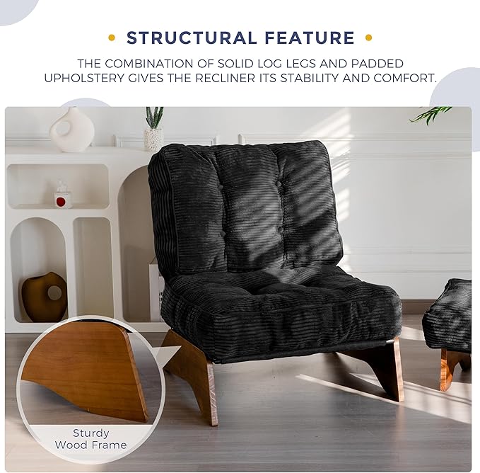 MAXYOYO Accent Chair with Ottoman Adjustable Backrest, Tufted Living Room Chair - Image 6