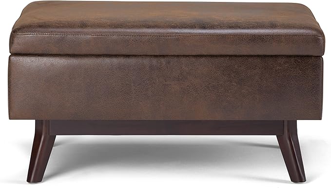 SIMPLIHOME Owen 34 inch Wide Mid Century Modern Rectangle Coffee Table Storage - Image 5