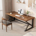 Solid Wood Computer Desk, Rustic Style 55-inch Large Office Desk- Modern Gaming by Sihtengxxhongs