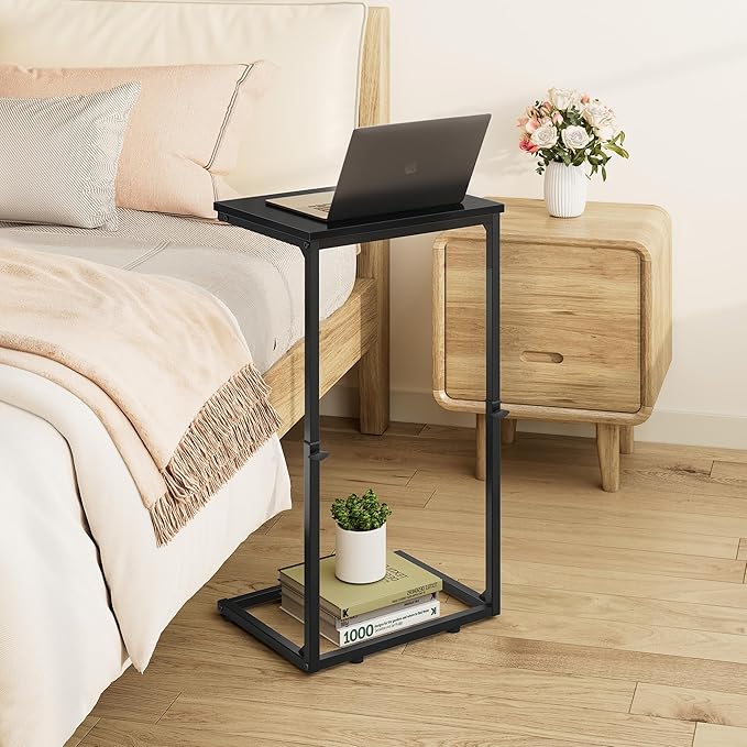 Vagusicc C Shaped End Table for Couch, 33.2'' Extra Tall C Table Adjustable - Image 8