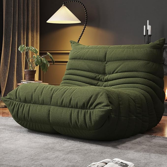 Bean Bag Chairs for Adults, BeanBag Reading Chair Memory Foam Couch, Floor by WHGBJA
