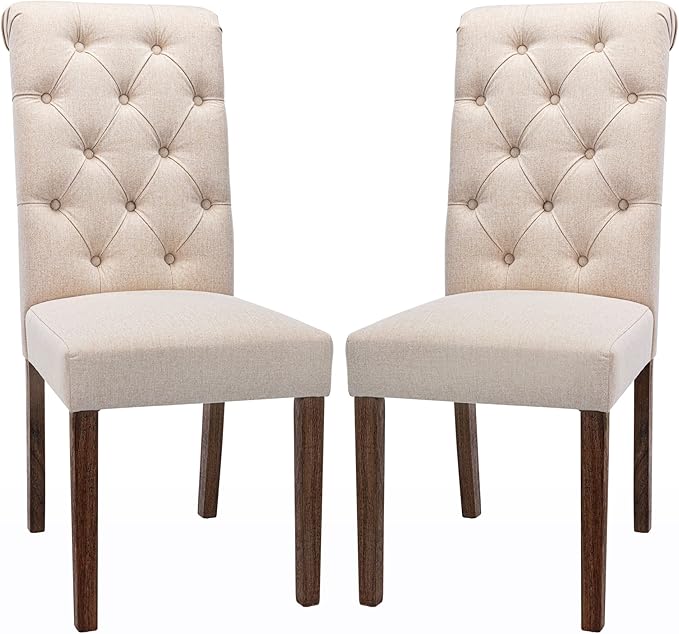 COLAMY Tufted Upholstered Dining Chairs Set of 2, Accent Parsons Chairs by COLAMYINC