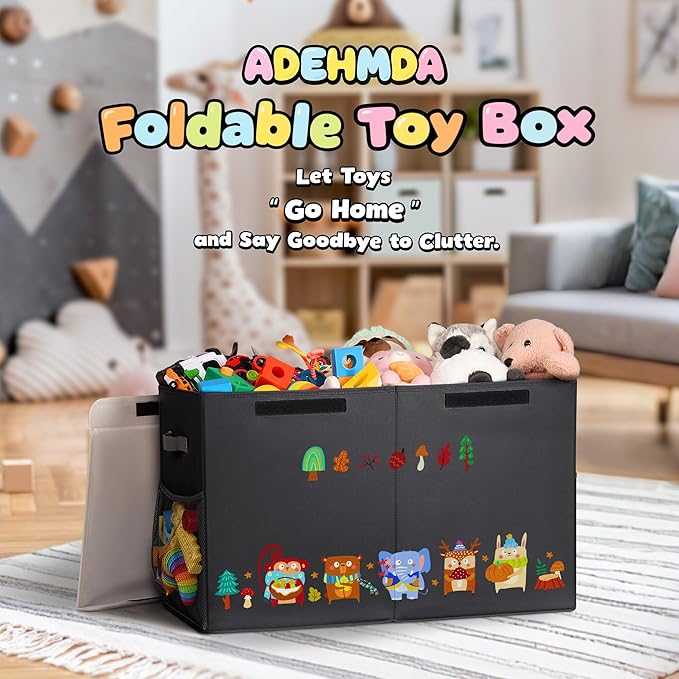 80L Large Toy Storage Box with Lid, Large Toy Box Chest - Image 2