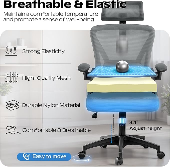 Ergonomic Office Chair, Home Office Desk Chair - Image 6