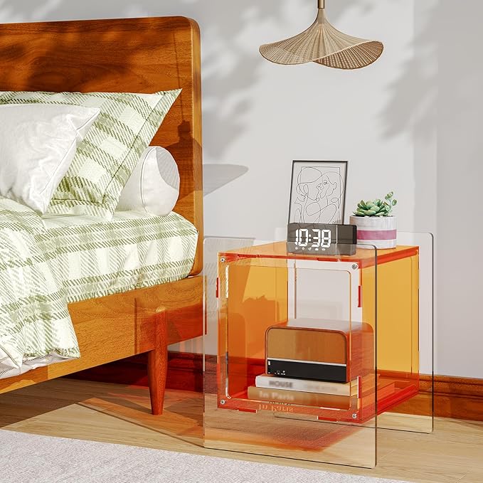Acrylic Nightstand, Side Table, Record Player Table, End Table - Image 4