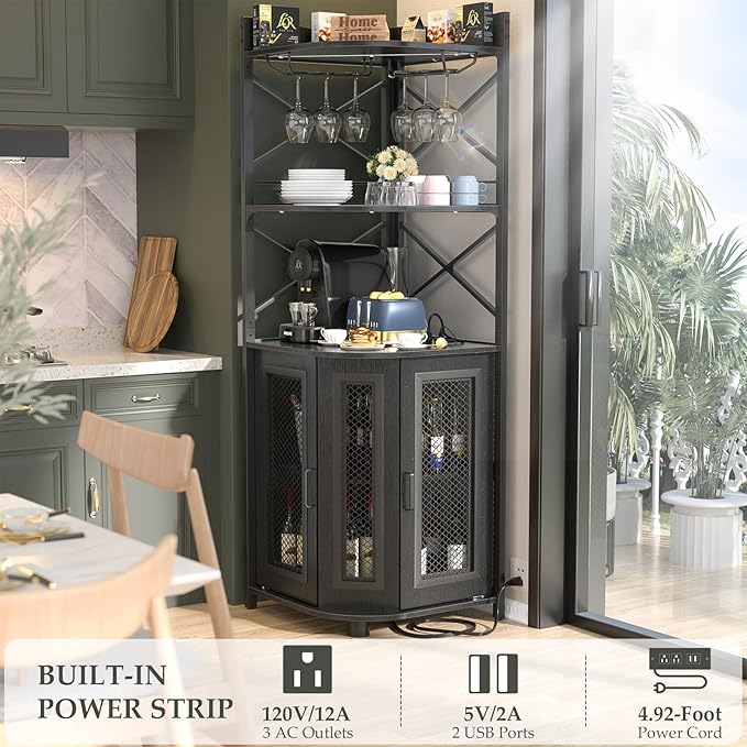 Aheaplus Corner Bar Cabinet - Image 5