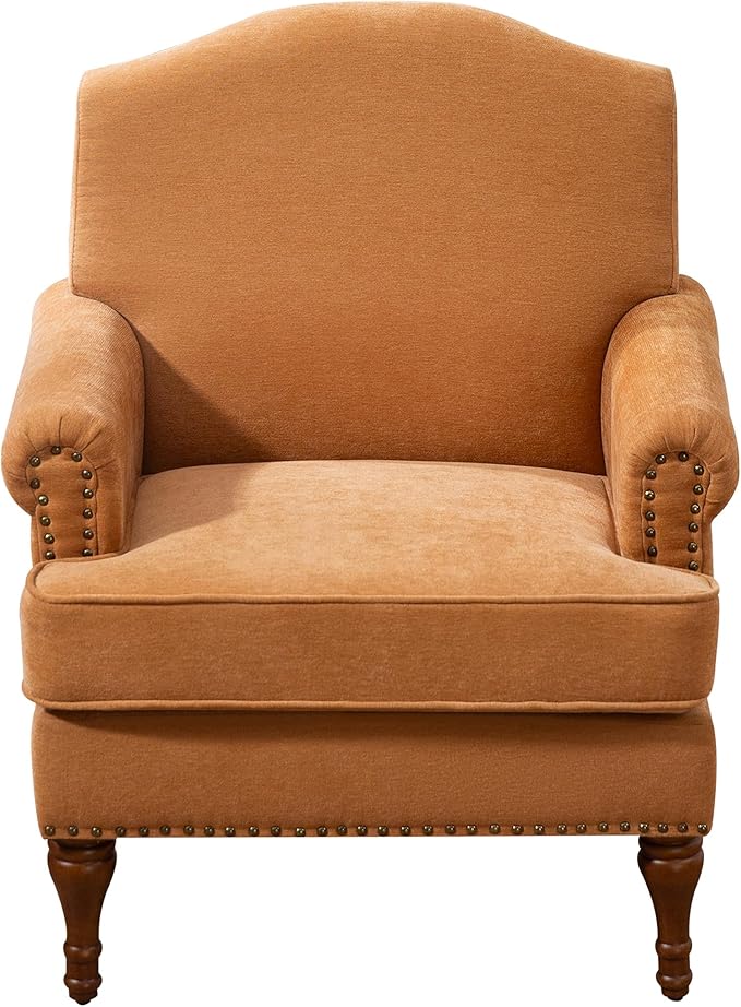 Ball & Cast Accent Chair with Nailhead Trim Armchair, Comfy Chenille Club Sofa - Image 5