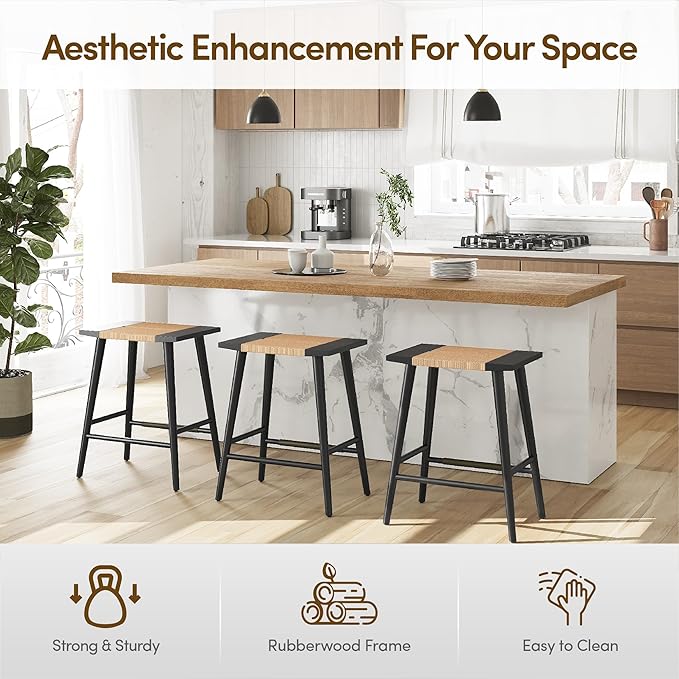 Thor Wicker Counter Height Wooden Counter Stool - Image 8
