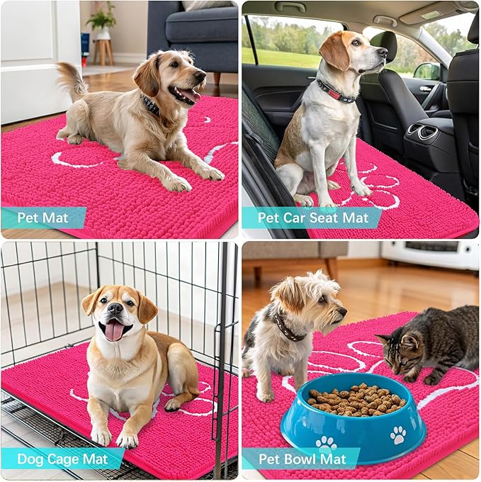 OLANLY Door Mat for Muddy Dog Paws 30x20, Ultra Absorbent Chenille Mud Doormat - Image 7