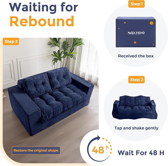 MAXYOYO Bean Bag Chair for Adults, Upholstered Floor Sofa - Image 7