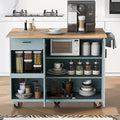 49" Kitchen Island with Foldable Counter Top, Kitchen Storage Cart W/Slide-Out by Unknown