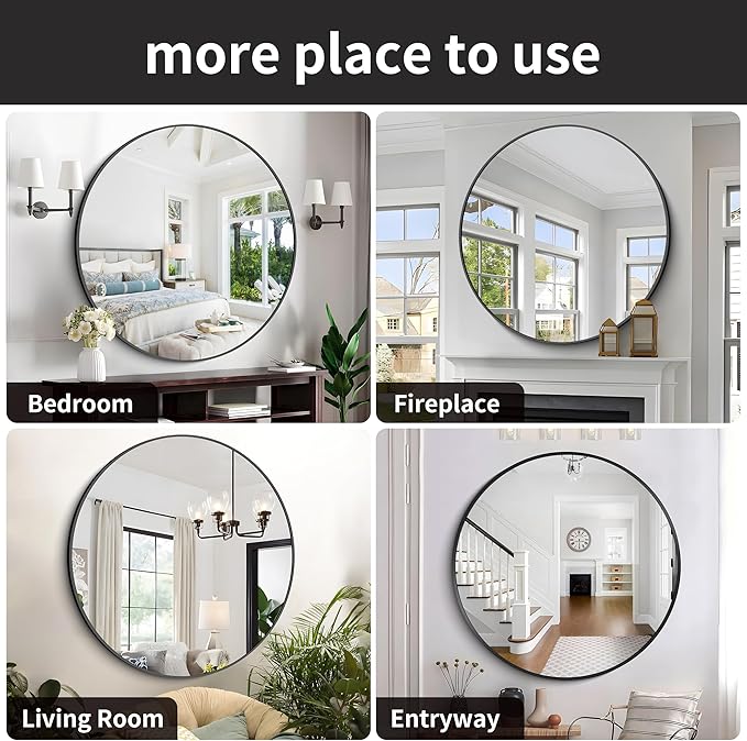 Black Round Mirror, Living Room - Image 6