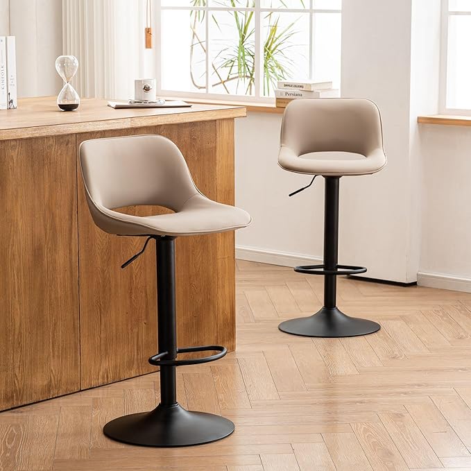 YOUNIKE Bar Stools Set of 2 Compact Modern Swivel Barstools, Adjustable Counter - Image 7