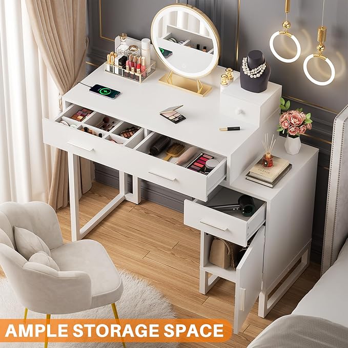 Vanity Desk with 4 Storage Drawers - Image 7
