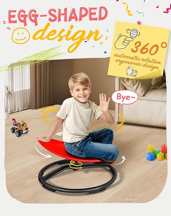 Spinning Chair for Autistic Kids, Sensory Swivel Chair, 220LBS Weight Capacity - Image 6