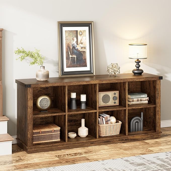GarveeHome 8 Cube Storage Organizer Bookshelf, 3 Tier Farmhouse Horizontal - Image 3