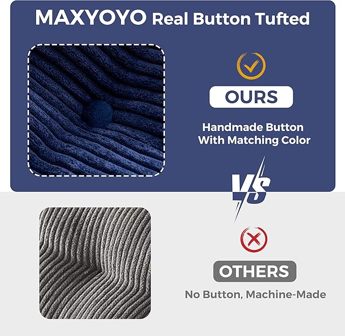 MAXYOYO Bean Bag Chair for Adults, Upholstered Floor Sofa - Image 6