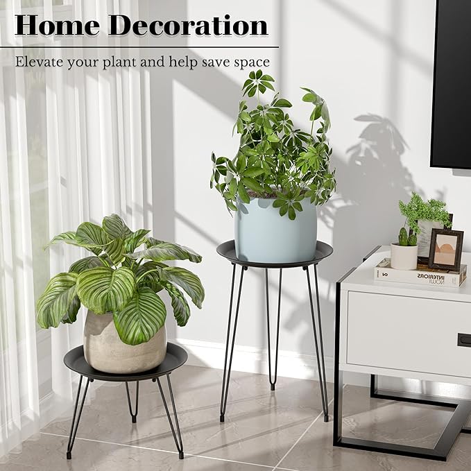 SUEH DESIGN Plant Stand Indoor, Metal Plant Stand Round Plant Table Heavy Duty - Image 2