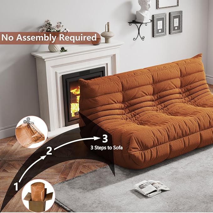 Bean Bag Chairs for Adults, BeanBag Reading Chair Memory Foam Couch 3-Seater - Image 5