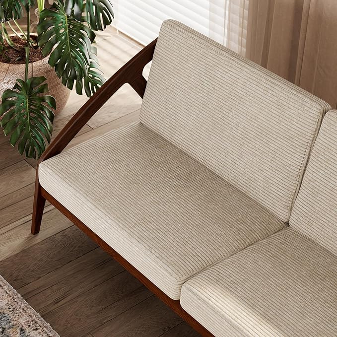 73.4" Solid Wood Upholstered Sofa, Comfortable Seat Cushion, Removable Cover - Image 8