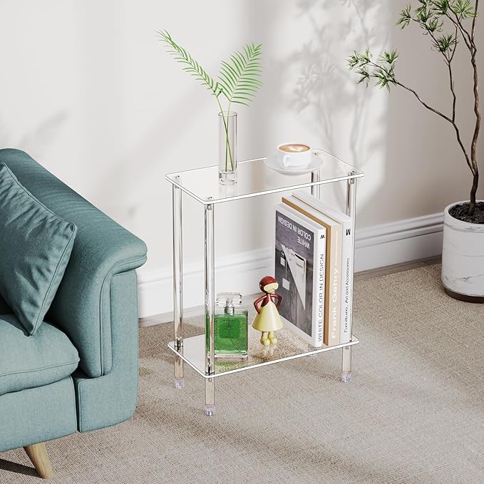 Clear Acrylic Narrow Side Table - Image 6