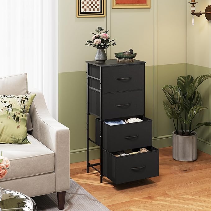 WLIVE Dresser with 4 Drawers, Fabric Storage Tower, Organizer Unit - Image 2